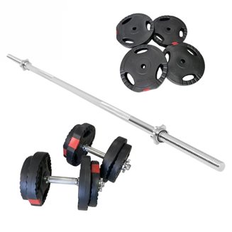 Gorilla Sports Barbell Dumbbells Pro Trigrip - 60 kg, Vektstangsett plast