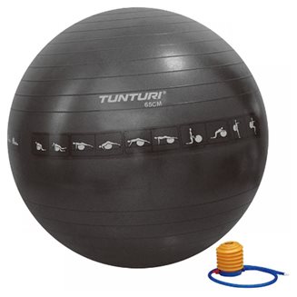 Tunturi Fitness Gymball 65 cm Black, Anti Burst, Gymball