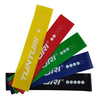 Tunturi Fitness Mini Resistance Band 5 pcs Set, Powerband & Mini band
