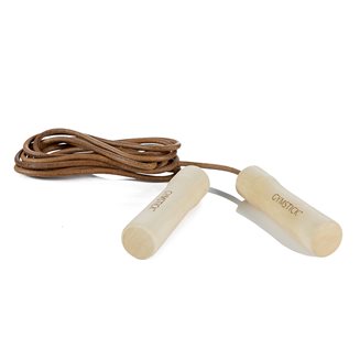Gymstick Leather Jump Rope - Wood, Hoppetau