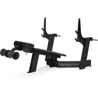 Freemotion Epic Free Weight Olympic Decline Bench, Treningsbenk med skivestangstativ