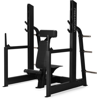 Freemotion Epic Free Weight Military Press, Treningsbenk med skivestangstativ
