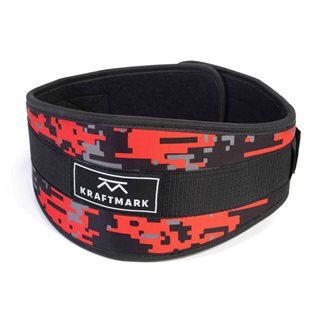 Kraftmark Træningsbælte rød/grå camo
