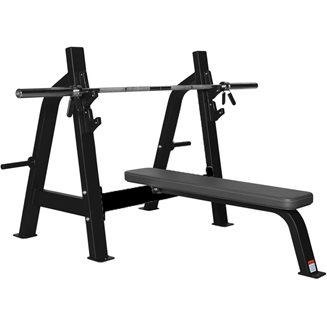 Thor Fitness Olympic Flat Bench, Treningsbenk med skivestangstativ