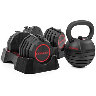 Gymstick Quick-Lock Dumbbell + Kettlebell, Manualer justerbare