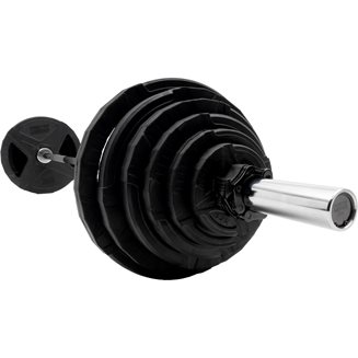 Master Fitness Nero Pakke 127,5 kg, Vektstangsett gummibelagt