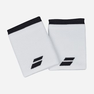 Babolat Jumbo Wristband/Svettband Logo White, Wristband/Svettband