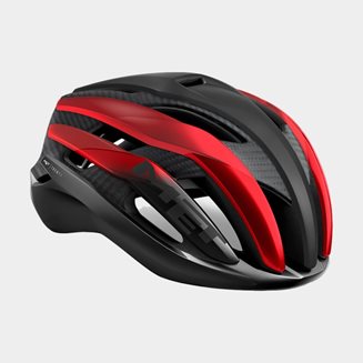 Met Trenta 3K Carbon Black Red Metallic/Matt Glossy, Cykelhjälm