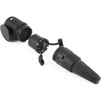 Tiki 13-polig kontakt med skruv, 2-hål för kabel (hane)