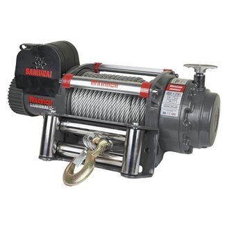 Warrior Winches Samurai 20,000lb Heavy Duty Vinsch, 24Vsvy Duty Vinsch, 24Vstålvajer