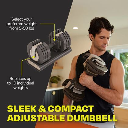 CENTR 5-50 lbs Adjustable Dumbbell - Beige, 2x22,7 kg (Par), Justerbara Hantlar