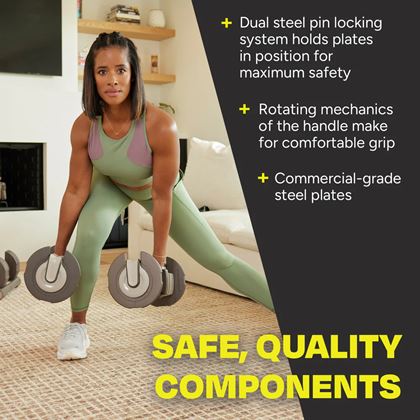 CENTR 5-50 lbs Adjustable Dumbbell - Beige, 2x22,7 kg (Par), Justerbara Hantlar