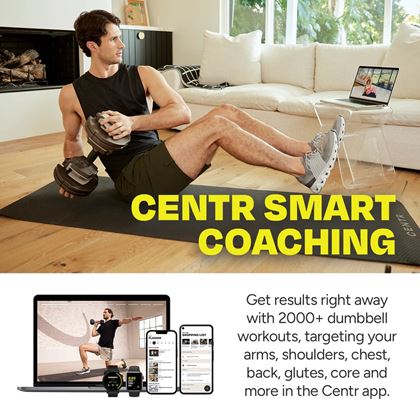 CENTR 5-50 lbs Adjustable Dumbbell - Beige, 2x22,7 kg (Par), Justerbara Hantlar