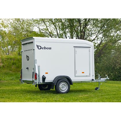 Debon C255 - vita plywoodväggar, Skåpsläp