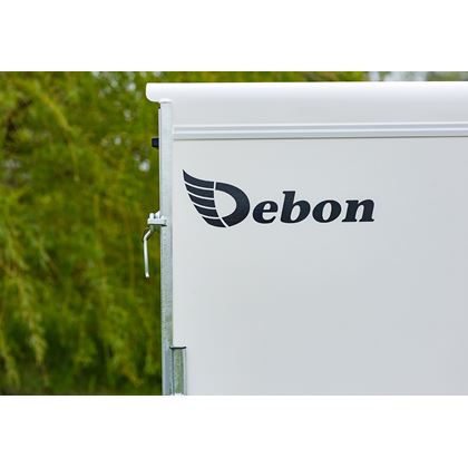 Debon C255 - vita plywoodväggar, Skåpsläp
