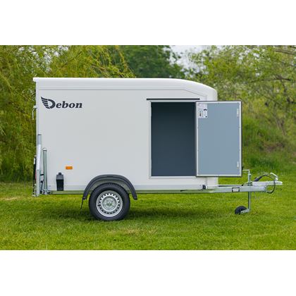 Debon C255 - vita plywoodväggar, Skåpsläp