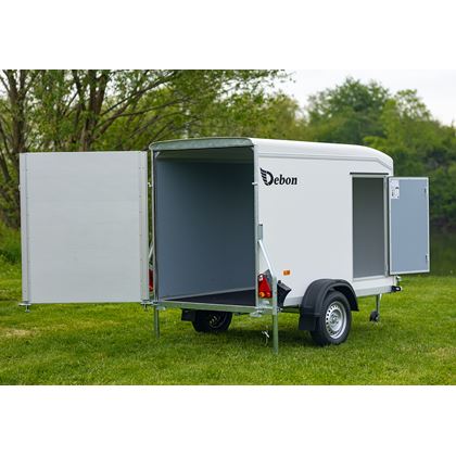 Debon C255 - vita plywoodväggar, Skåpsläp