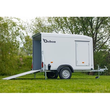 Debon C255 - vita plywoodväggar, Skåpsläp
