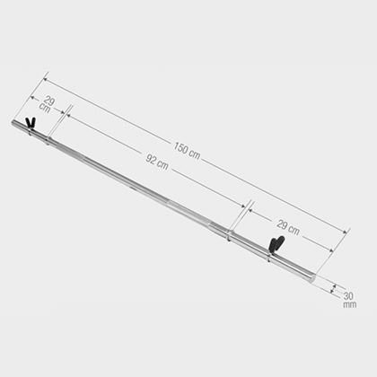 Gorilla Sports Vektstang 150 cm Fjærlås - 30 mm, Vektstang