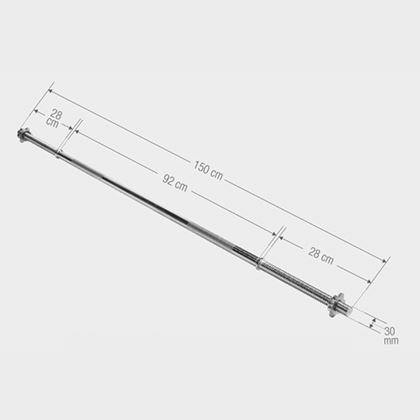 Gorilla Sports Vektstang 150 cm Stjernelås - 30 mm, Vektstang