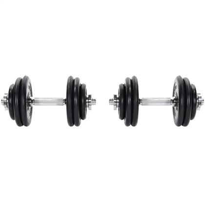 Gorilla Sports Hantler GUMMI Støpejern - 2x15kg, Manualsett