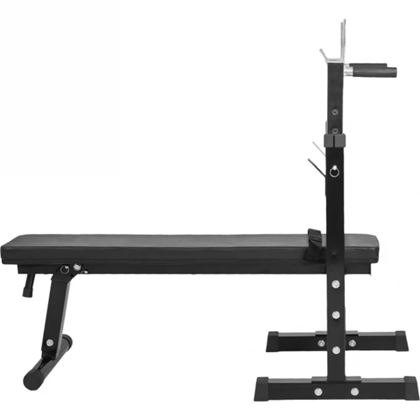 Gorilla Sports Benkpress - Sammenleggbar, Treningsbenk med skivestangstativ