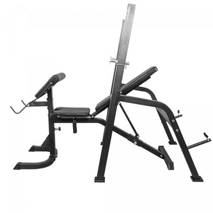 Gorilla Sports Multibench vektstangstativ, Treningsbenk med skivestangstativ
