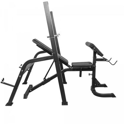 Gorilla Sports Multibench vektstangstativ, Treningsbenk med skivestangstativ