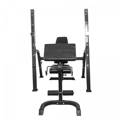 Gorilla Sports Multibench vektstangstativ, Treningsbenk med skivestangstativ