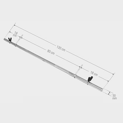 Gorilla Sports Vektstang 120 cm Fjærlås - 30 mm, Vektstang