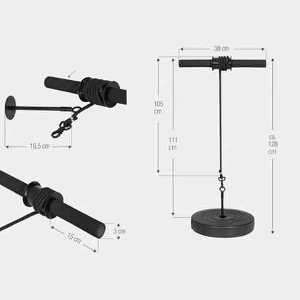 Gorilla Sports Wrist Roller - Trening av grep og håndledd, Håndgrep