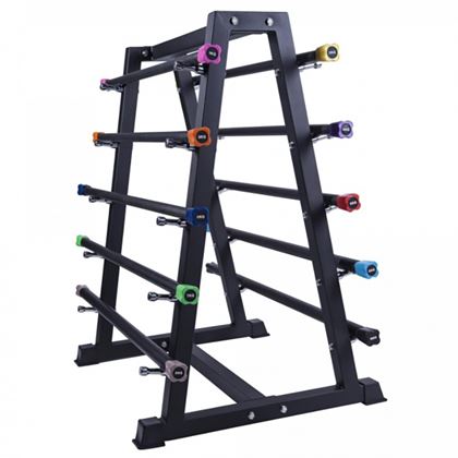 Gorilla Sports Aerobic Bars blekkstativ - Pakke 55kg, Oppbevaring pumpesett
