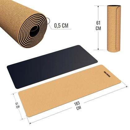Gorilla Sports Yogamatte Kork - 183x61x0,5cm, Yoga matte