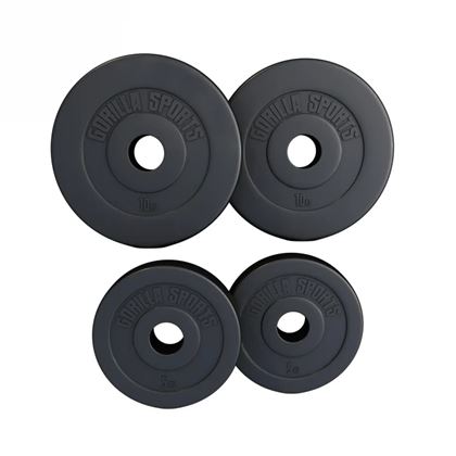 Gorilla Sports Vektplater Basic Cement 51 mm - 2 x 10 kg 2 x 5 kg, Vektplater Plast