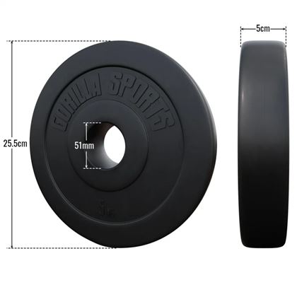 Gorilla Sports Vektplater Basic Cement 51 mm - 2 x 10 kg 2 x 5 kg, Vektplater Plast