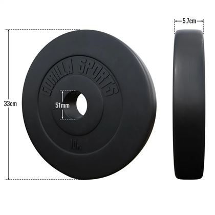 Gorilla Sports Vektplater Basic Cement 51 mm - 2 x 10 kg 2 x 5 kg, Vektplater Plast