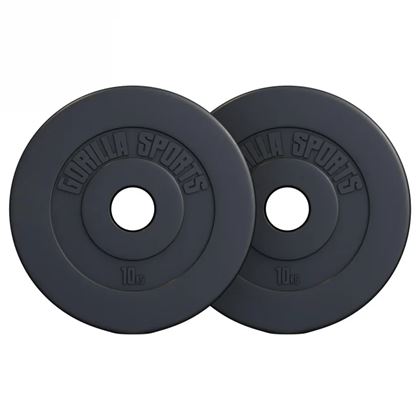 Gorilla Sports Vektplater Basic Cement 51 mm - 2 x 10 kg, Vektplater Plast