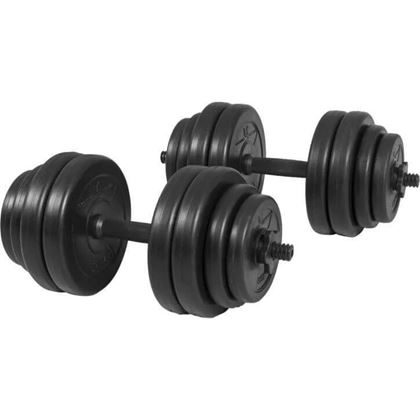 Gorilla Sports Hantler SVART sement - 2x15 kg, Manualsett