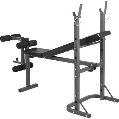 Gyronetics E-Series Multibenk Benpress, Treningsbenk med skivestangstativ