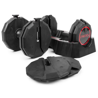 Gymstick Quick-Lock Dumbbell 4,5 - 22,5 kg (Single), Manualer justerbare