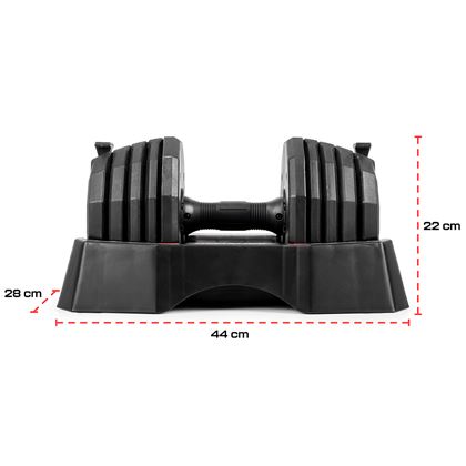 Gymstick Quick-Lock Dumbbell 4,5 - 22,5 kg (Single), Manualer justerbare