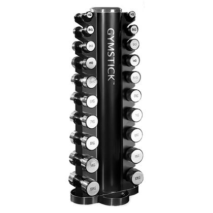 Gymstick Tower Rack with Chrome Dumbbell Set, Pakke Manuealer - Krom