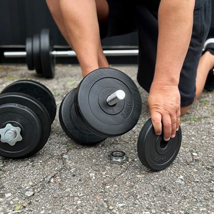 Titan LIFE Skivstångset Med Vikter 60 kg, Skivstångsset plast