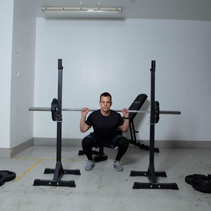 Titan LIFE Weight Garage Gym 100 kg, Träningsbänk med skivstångsställning