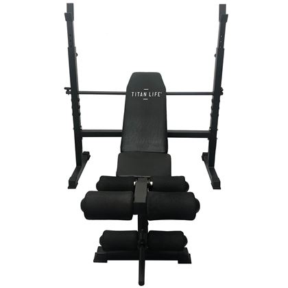Titan LIFE Essential bench ll, Träningsbänk med skivstångsställning