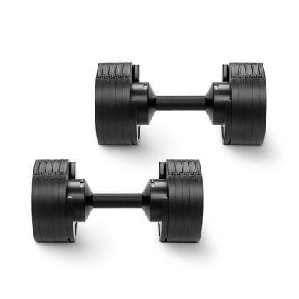 NÜOBELL 220 BLACK 2x20 kg (Par), Justerbara hantlar