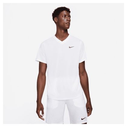Nike Court Dri-Fit Victory Top White, Padel- og tennis T-skjorte herre