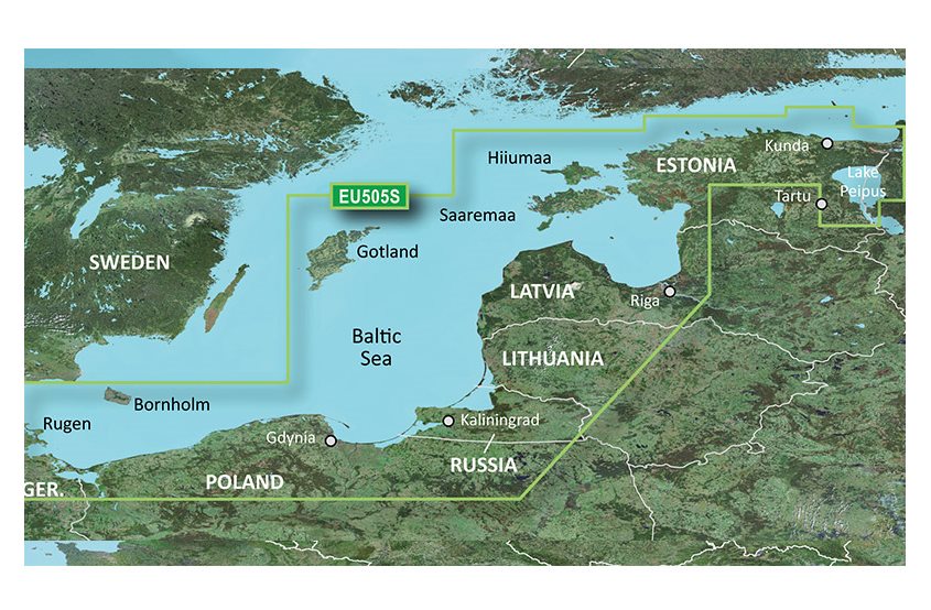 Garmin Baltic Sea East Coast microSD™/SD ™-kortti: VEU065R, Kartat & Ohjelmistot