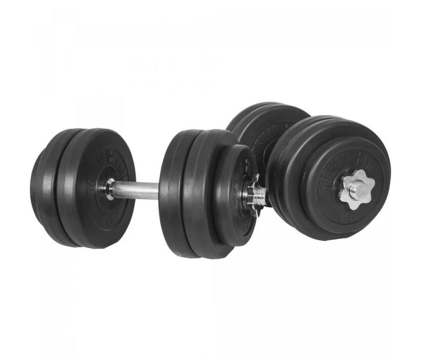 Gorilla Sports Dumbbells BASIC Cement - 2x15 kg, Manualsett