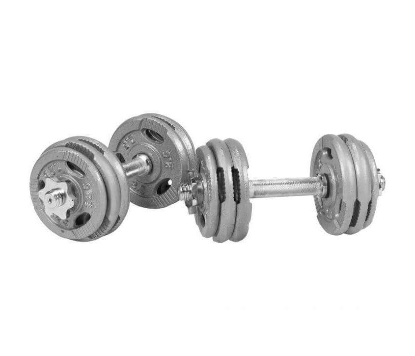 Gorilla Sports Hantlar TRIGRIP Silver - 2x15kg